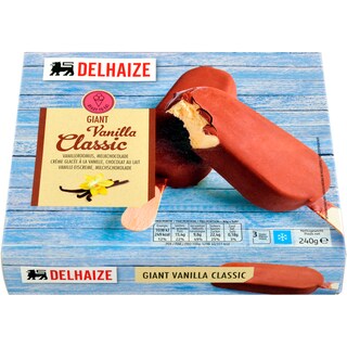 Delhaize | Inghetata Giant cu vanilie si ciocolata cu lapte 3x120ml