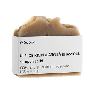 Sabio | Sampon solid cu ricin si argila Rhassoul bio 130g