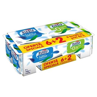 Zuzu | Iaurt natural 3.5% grasime & iaurt 0.1% grasime, 8x140g