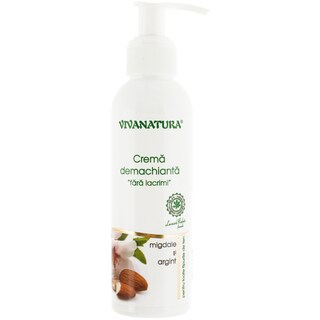 Viva Natura | Crema demachianta fara lacrimi, migdale si argint 145ml