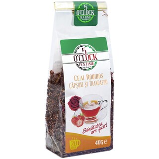 5 O'Clock | Ceai Rooibos cu capsuni si trandafiri 40g