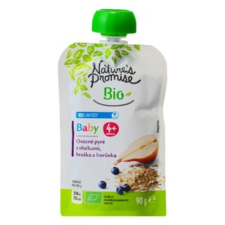 Nature's Promise Bio Baby | Piure cu ovaz, pere si afine, +4 luni 90g