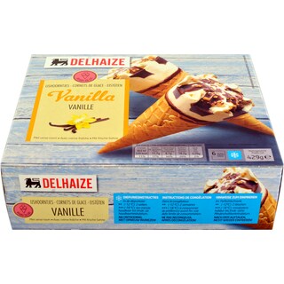 Delhaize | Inghetata la cornet de vanilie 6 bucati 6x120ml