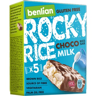 Benlian | ROCKY RICE | Baton din orez expantat cu ciocolata, fara gluten 90g
