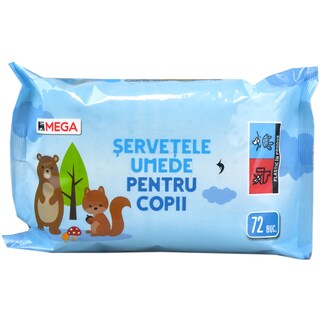 MEGA | Servetele umede pentru copii, 72 bucati