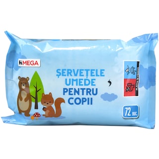 MEGA | Servetele umede pentru copii, 72 bucati