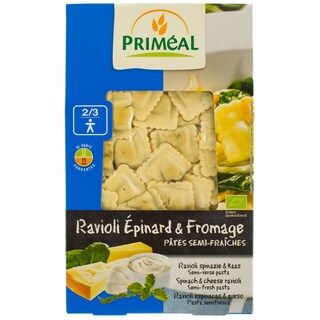 Primeal | Ravioli bio cu spanac si branza 250g