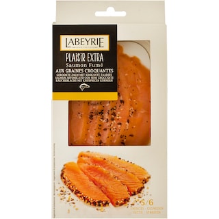 Labeyrie | Felii subtiri de somon afumat cu seminte crocante 115g