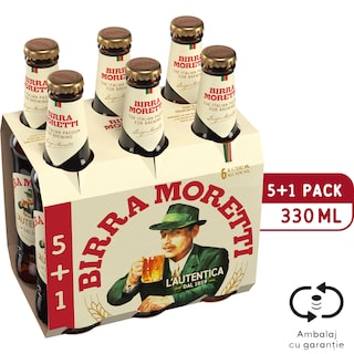 Birra Moretti | Bere blonda 5+1 x 0.33L