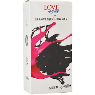 Love Plus | Prezervative 6 x Strawberry + 6 x Big Max