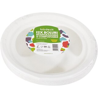 Biodeck | Set boluri din trestie de zahar cu capacitate 12 bucati 500ml