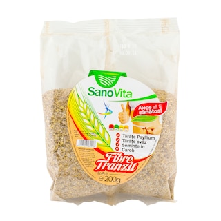 Sano Vita | Fibre tranzit cu tarate Psyllium si ovaz, seminte de in si carob 200g
