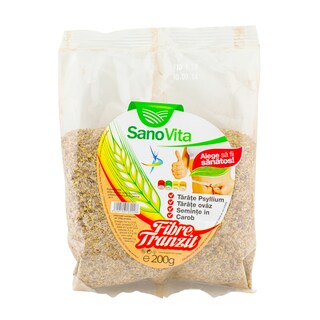 Sano Vita | Fibre tranzit cu tarate Psyllium si ovaz, seminte de in si carob 200g