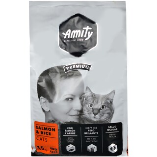 Amity | Hrana uscata pentru pisici, Adult, cu somon si orez 1.5kg