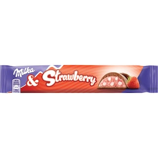 Milka | Baton de ciocolata cu capsuni 36.5g