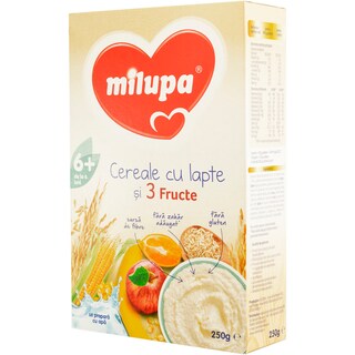 Milupa | Cereale cu lapte si 3 fructe 250g