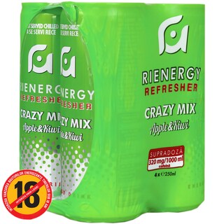 Rienergy | Bautura energizanta cu aroma de mar si kiwi 4x250ml