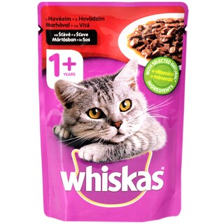 Whiskas | Hrana umeda pentru pisici adulte cu vita 100g