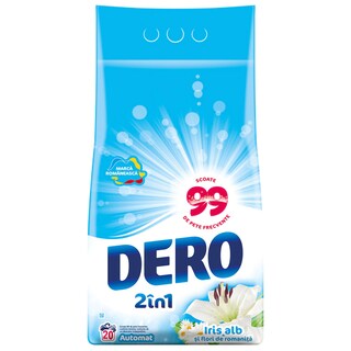 Dero | Detergent automat pudra Iris alb si flori de romanita 2kg
