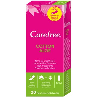 Carefree | Absorbante zilnice 20 bucati cu aloe vera si bumbac