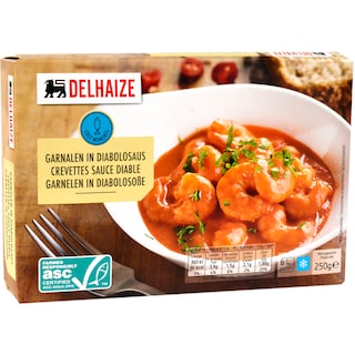 Delhaize | Creveti cruzi in sos Diablo 250g