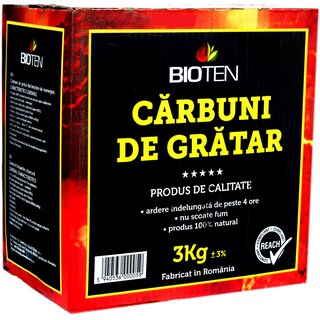 Bioten | Carbuni de gratar din brichete de rumegus 3kg