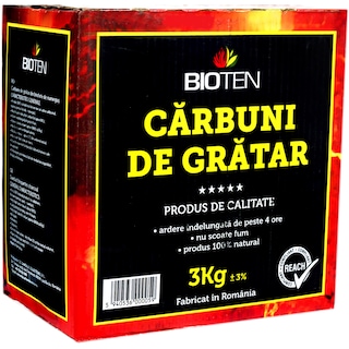 Bioten | Carbuni de gratar din brichete de rumegus 3kg