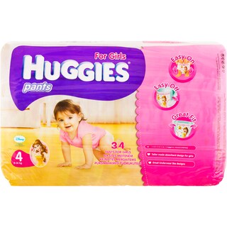Huggies | Pants Jumbo | Scutece pentru fata numarul 4 9-14 kilograme 34 bucati