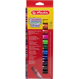 Herlitz | Creioane tempera solida, 12 culori