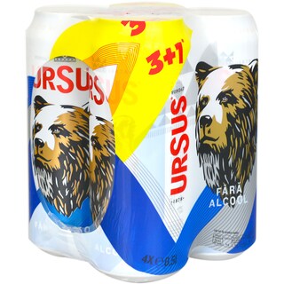 Ursus | Bere blonda fara alcool 3+1x0.5L