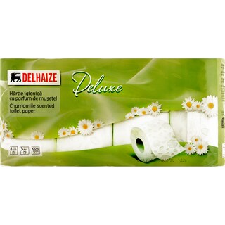 Delhaize | Hartie igienica 8 role, 3 straturi cu parfum de musetel