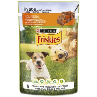Friskies | Hrana pentru caini adulti cu pui si morcovi 100g