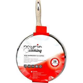 Myria | WOK marmorat cu capac MY4412, 28 cm