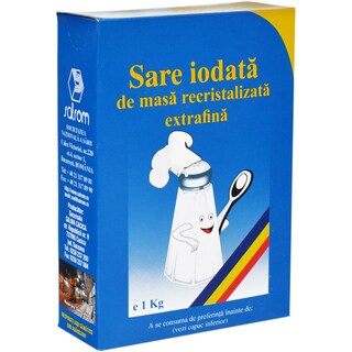 Salrom | Sare alimentara de masa iodata recristalizata 1kg