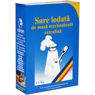 Salrom | Sare alimentara de masa iodata recristalizata 1kg