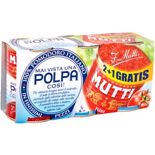 Mutti | Rosii taiate fin 3x400g