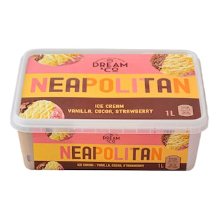 Dream&Co | Inghetata cu vanilie, ciocolata si capsuni  1000ml