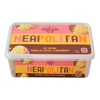 Dream&Co | Inghetata cu vanilie, ciocolata si capsuni  1000ml