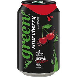 Green Cola | Bautura racoritoare carbogazoasa cu aroma de visine 330ml