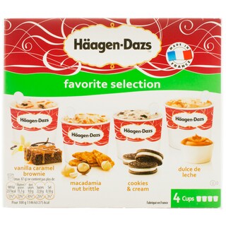 Haagen Dazs | Inghetata Favorit Selection 4 bucati 4x100ml