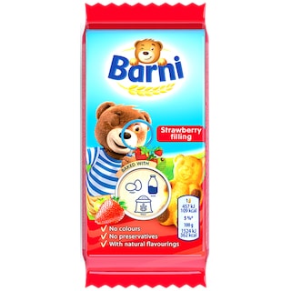 Barni | Prajitura cu umplutura de capsune si mere 30g