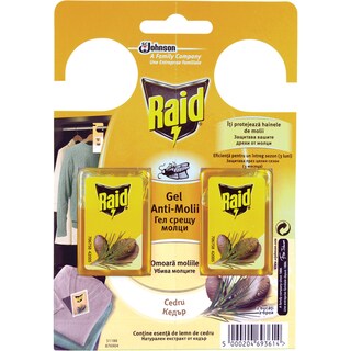 Raid | Gel antimolii cu parfum de cedru 2 bucati