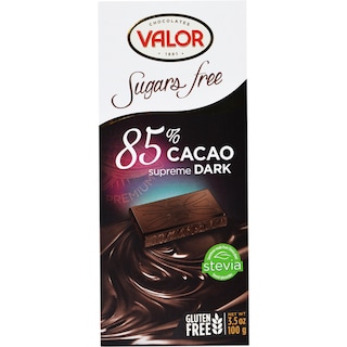 Valor | Ciocolata neagra 85% cacao fara zahar 100g