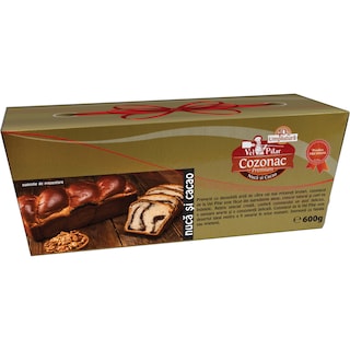 Vel Pitar | Cozonac Premium 40% umplutura, cu nuca si cacao 600g