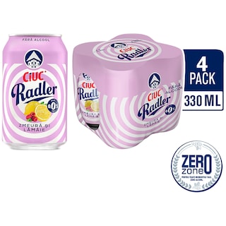 Ciuc Radler | Bere fara alcool cu zmeura si lamaie 4x0.33L