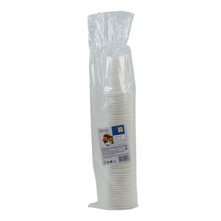365 | Pahare de plastic albe 200ml 50 bucati