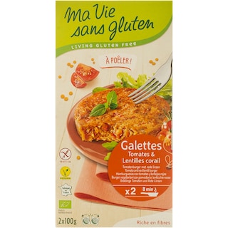 Ma vie sans Gluten | Rondele cu rosii si linte bio 2 bucati 2x100g