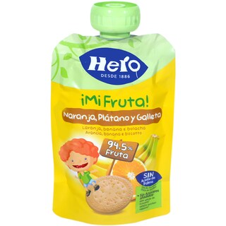 Hero | Nanos | Desert pentru copii 12+luni, cu portocale, banane si biscuiti 100g