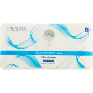 Care | Hartie igienica alba cu 8 role si 3 straturi