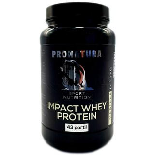 Pro Natura | Suplimente alimentare Impact Whey Protein, cu aroma de vanilie 1.3kg
